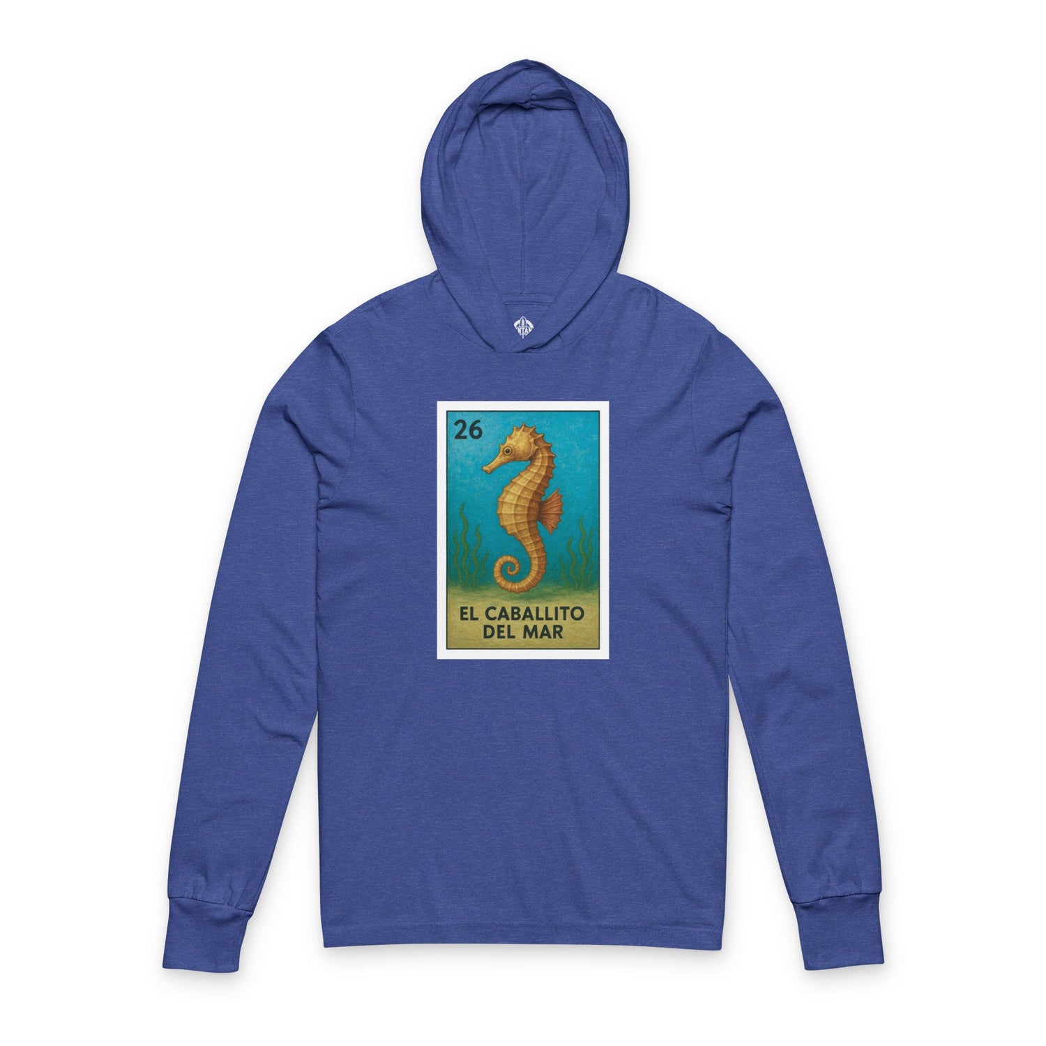 Seahorse Lotería Unisex - Cotton Hooded Long Sleeve Hooded T-Shirt (El Caballito del Mar)