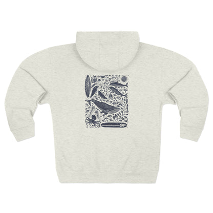 Ventana Marine Life by Lili Arnold Unisex - Zip Cotton Blend Fleece Hoodie