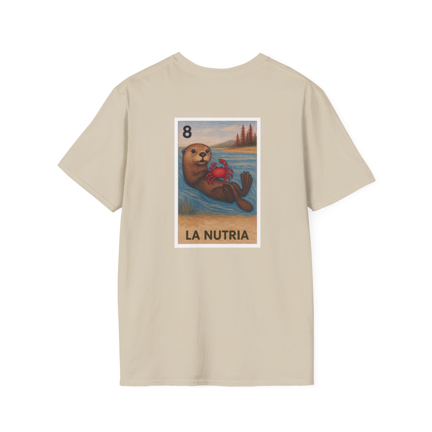 Sea Otter Lotería Unisex - Soft Style U.S. Cotton T-Shirt (La Nutria)