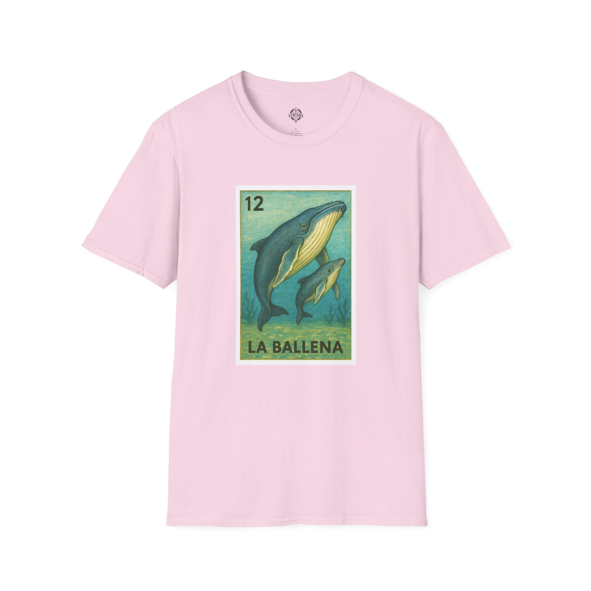 Whale Lotería Unisex - Soft Style U.S. Cotton T-Shirt (La Ballena)