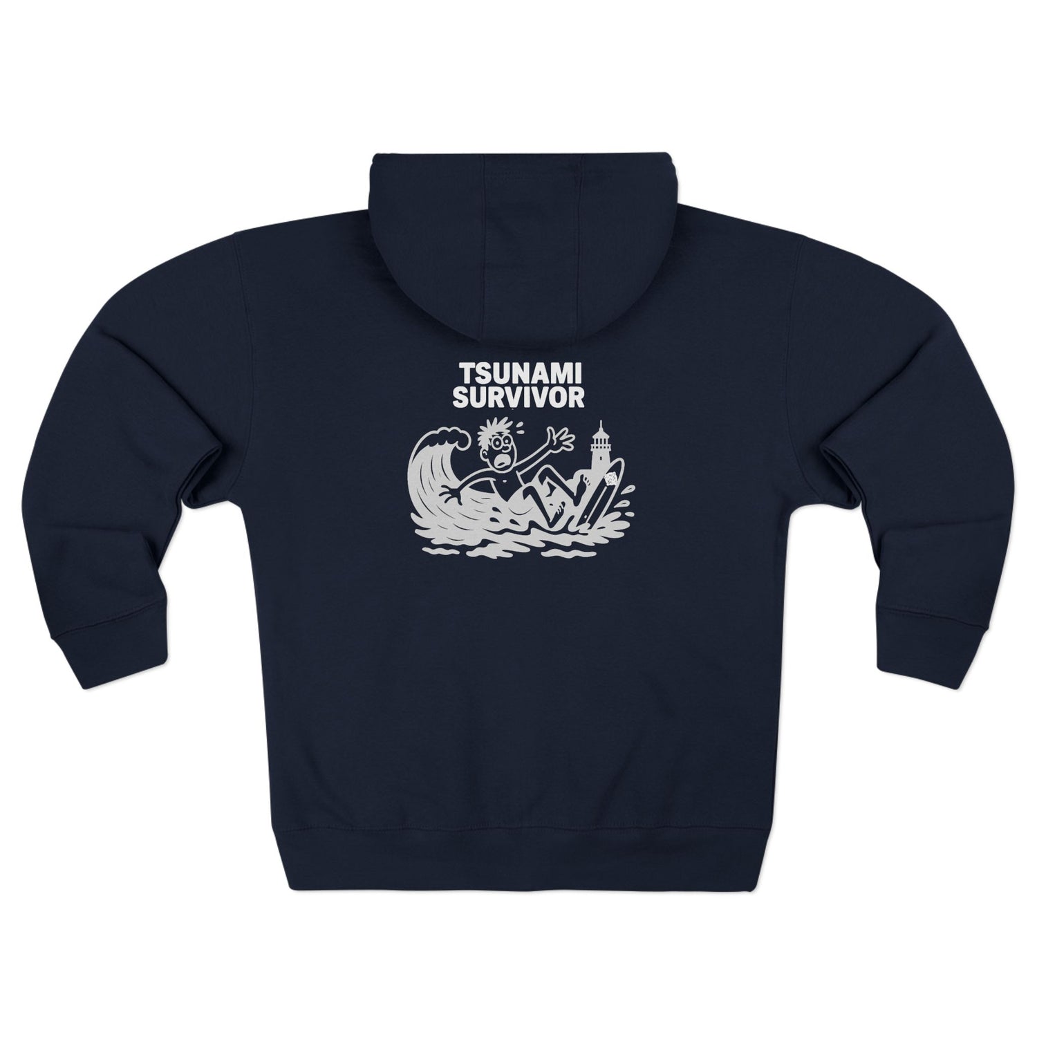 Tsunami Survivor Unisex - Zip Cotton Blend Fleece Hoodie
