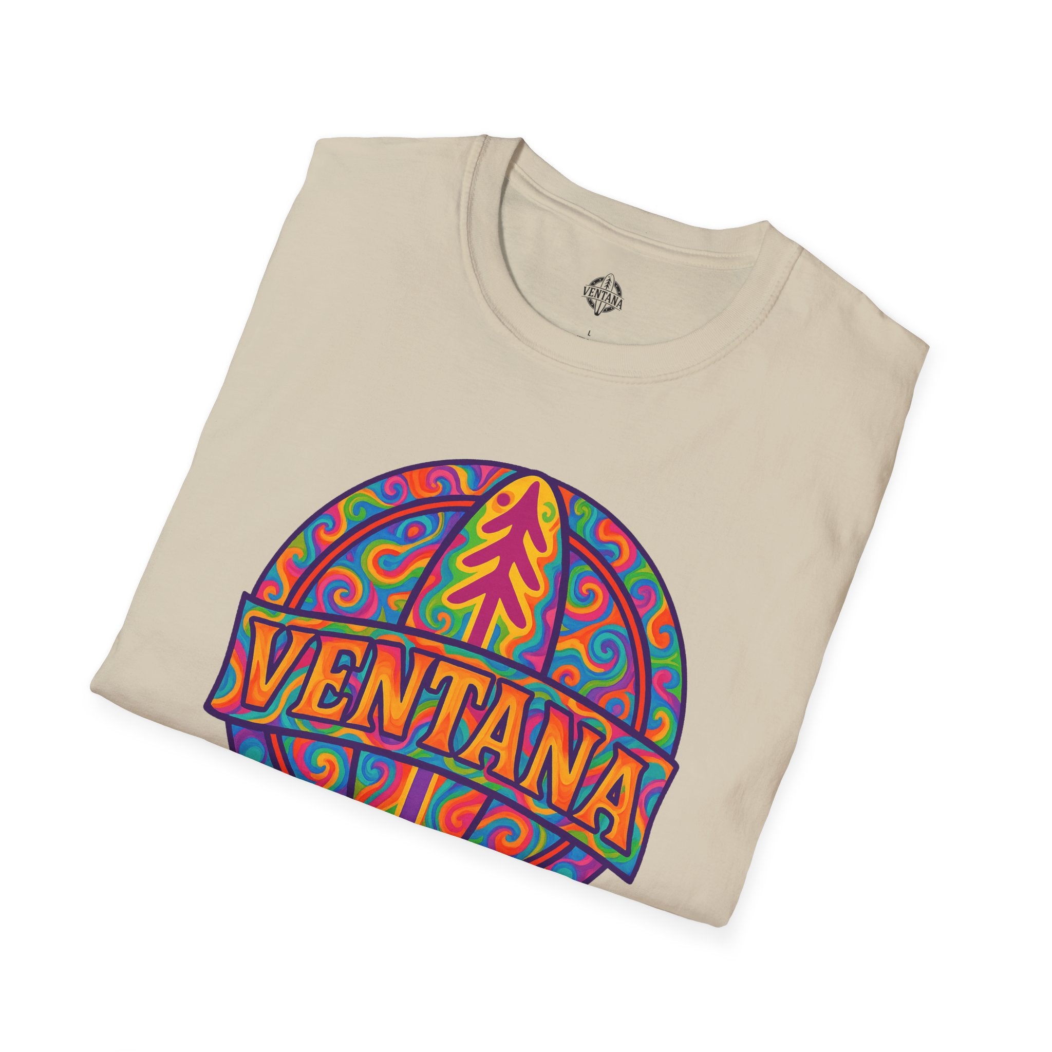 Ventana Psychedelic Treefish Logo - Soft Style U.S. Cotton T-Shirt