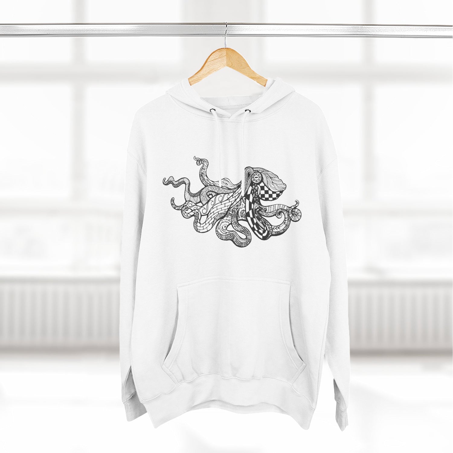Ventangle Octopus Unisex - Pull-Over Cotton Blend Fleece Hoodie