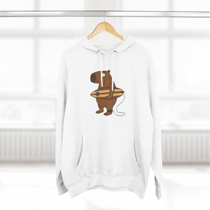Capybara Surfer Unisex - Pull-Over Cotton Blend Fleece Hoodie