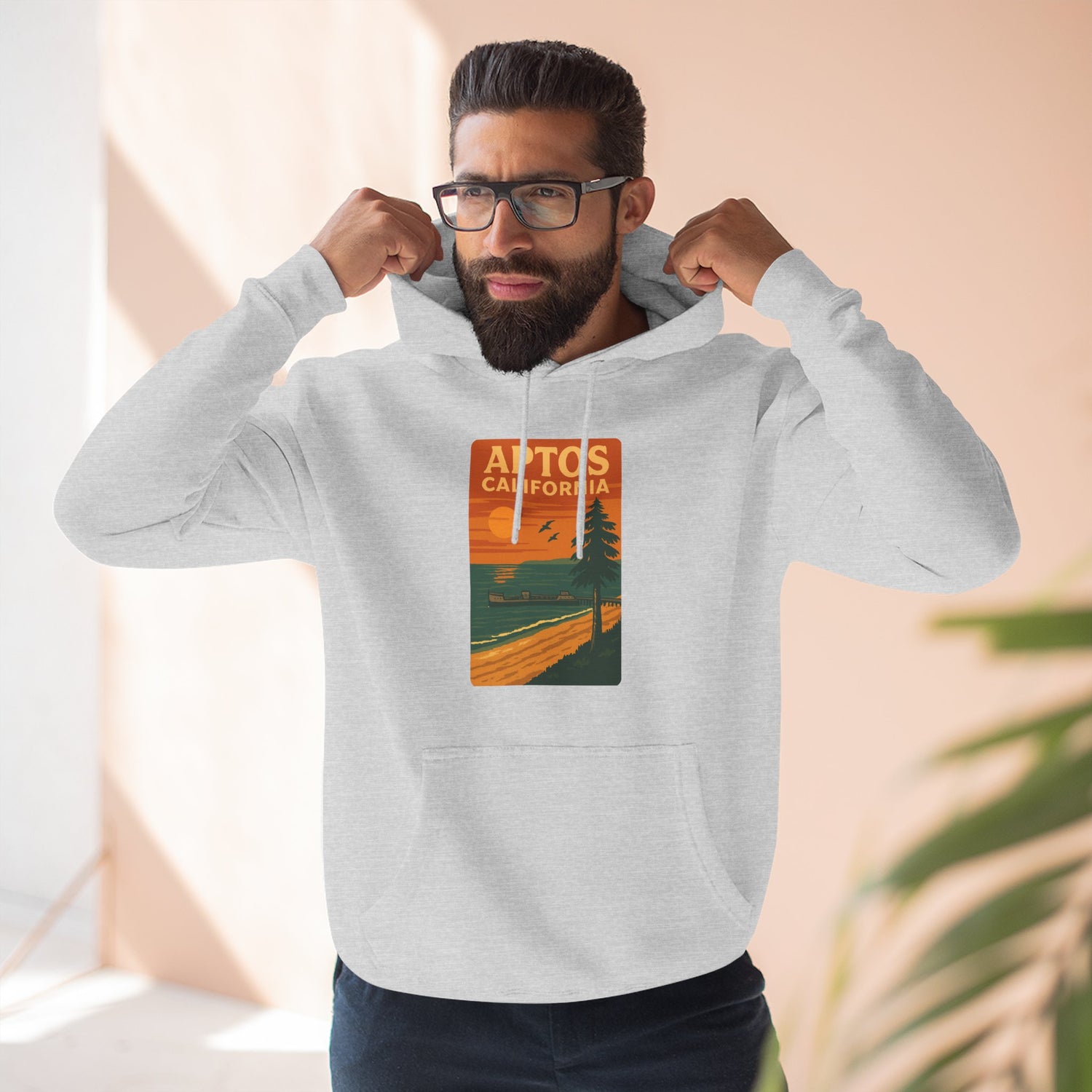 Aptos California Sunset Unisex - Pull-Over Cotton Blend Fleece Hoodie