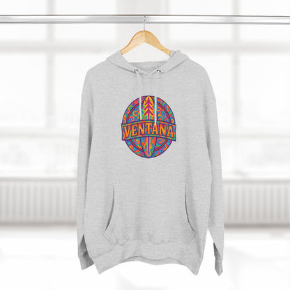 Ventana Psychedelic Treefish Logo Unisex - Pull-Over Cotton Blend Fleece Hoodie