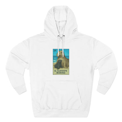 Elephant Seal Lotería Unisex - Pull-Over Cotton Blend Fleece Hoodie (El Elefanto Marino)