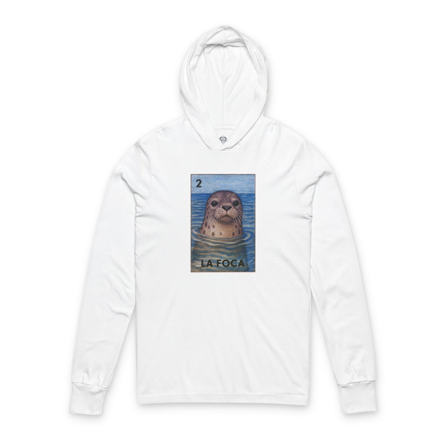 Seal Lotería Unisex - Cotton Hooded Long Sleeve Hooded T-Shirt (La Foca)