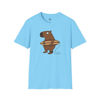 Capybara Surfer Unisex - Soft Style U.S. Cotton T-Shirt