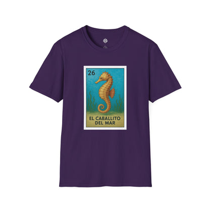Seahorse Lotería Unisex - Soft Style U.S. Cotton T-Shirt (El Caballito del Mar)