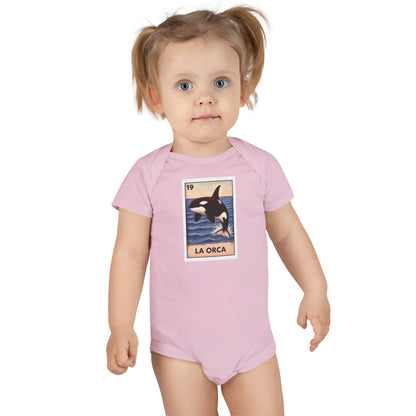 Orca Lotería - Baby Short Sleeve 100% Cotton Onesie (La Orca)