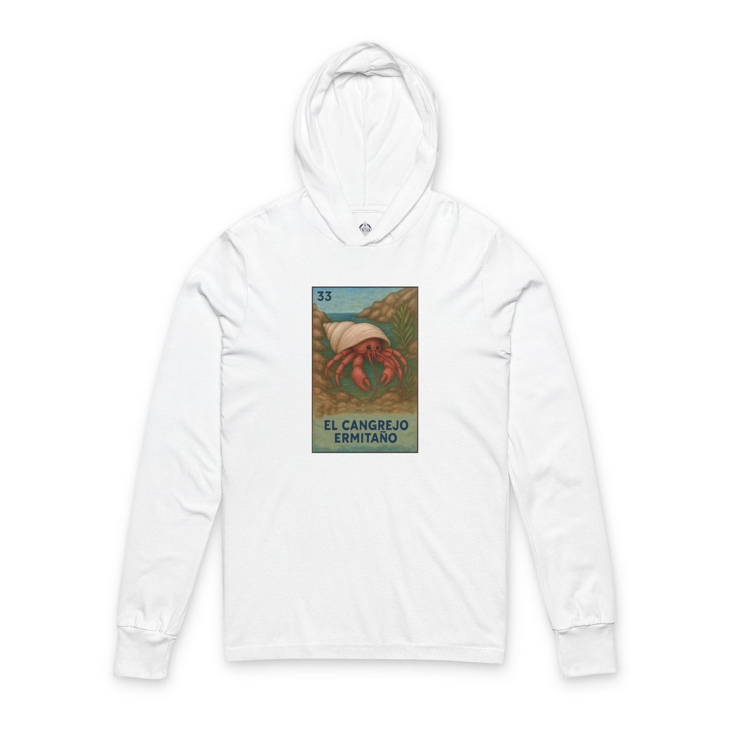 Hermit Crab Lotería Unisex - Cotton Hooded Long Sleeve Hooded T-Shirt (El Cangrejo Ermitaño)
