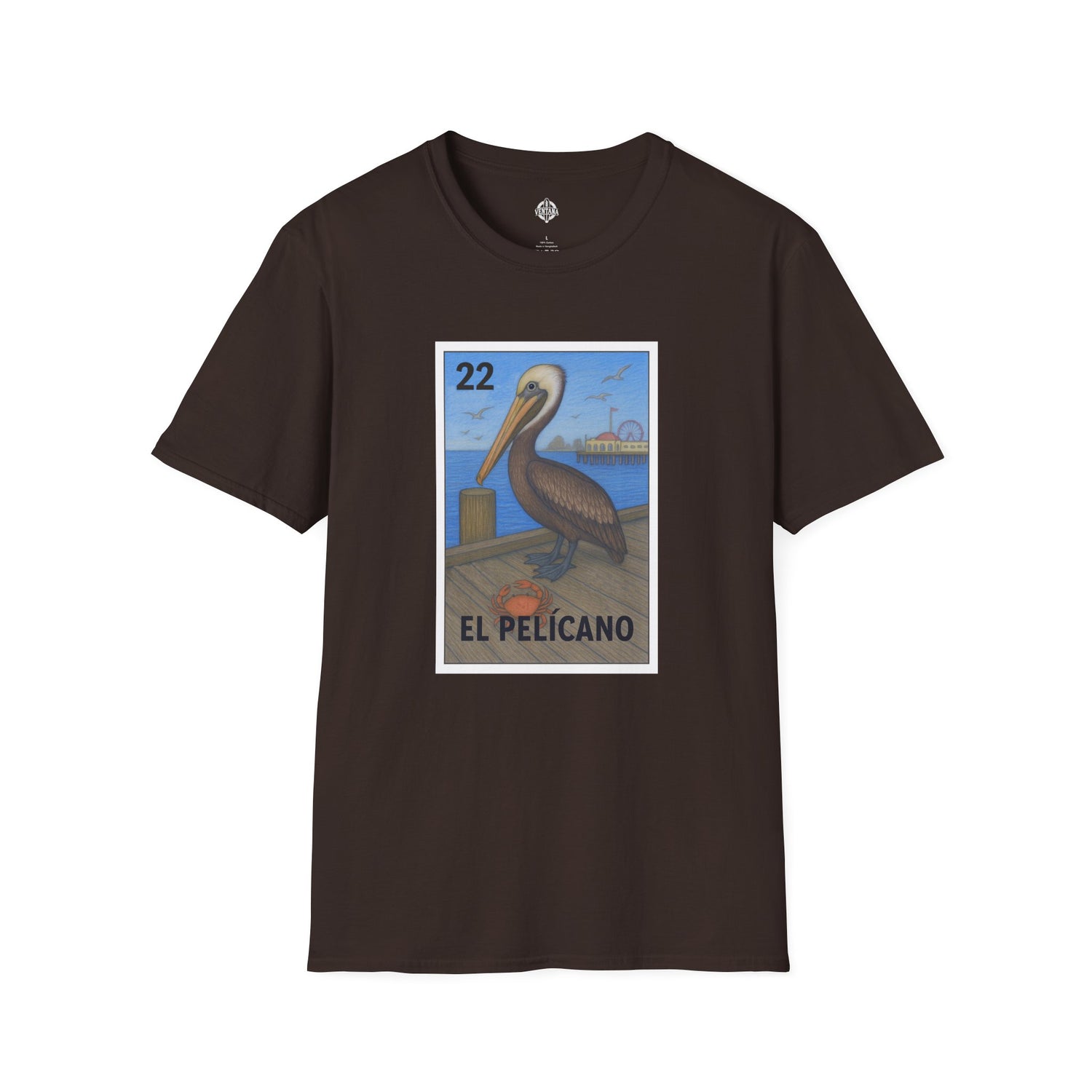 Pelican Lotería Unisex - Soft Style U.S. Cotton T-Shirt (El Pelícano)