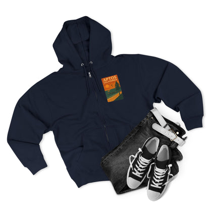 Aptos California Sunset Unisex - Zip Cotton Blend Fleece Hoodie