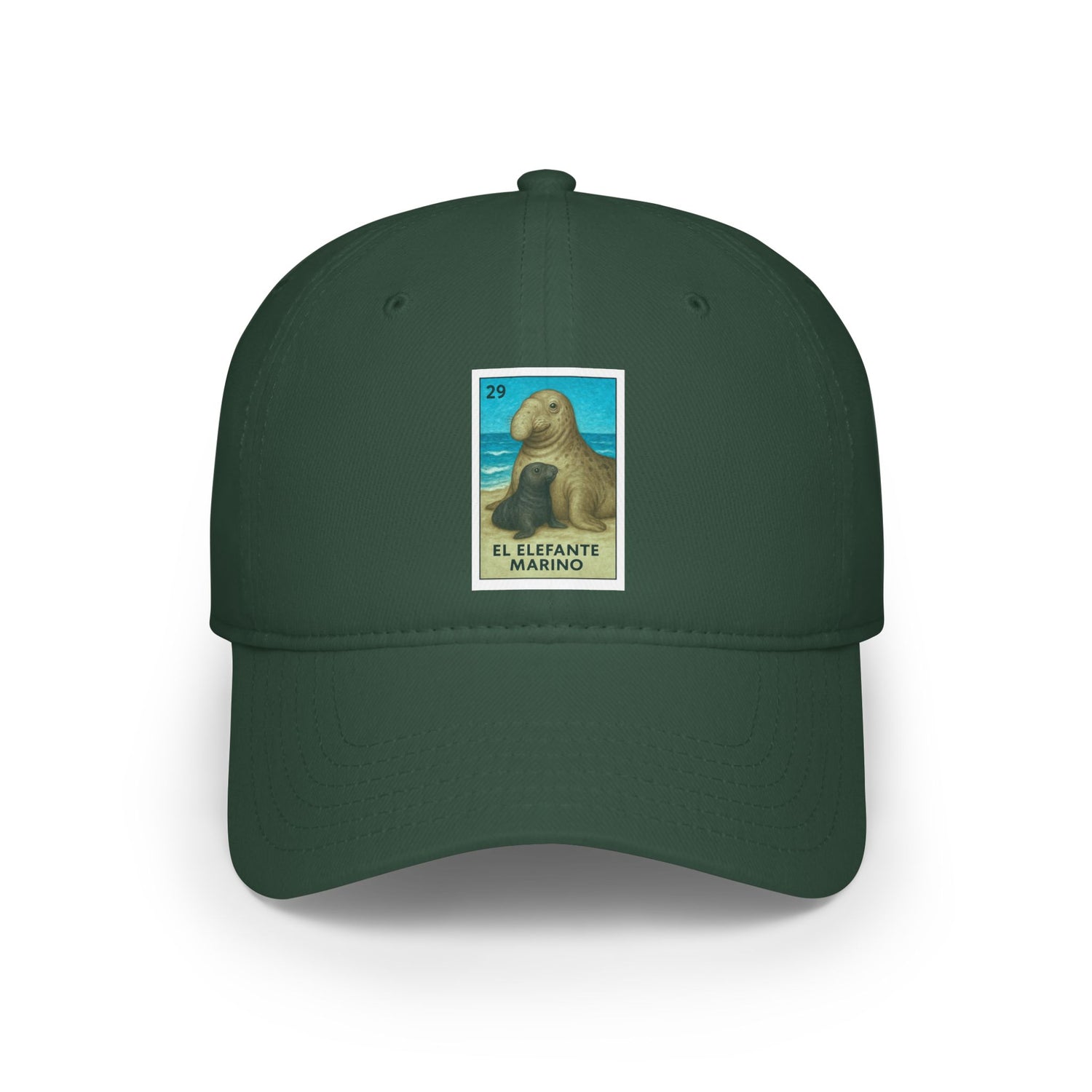 Elephant Seal Lotería Unisex - 100% Cotton Baseball Cap (El Elefante Marino)