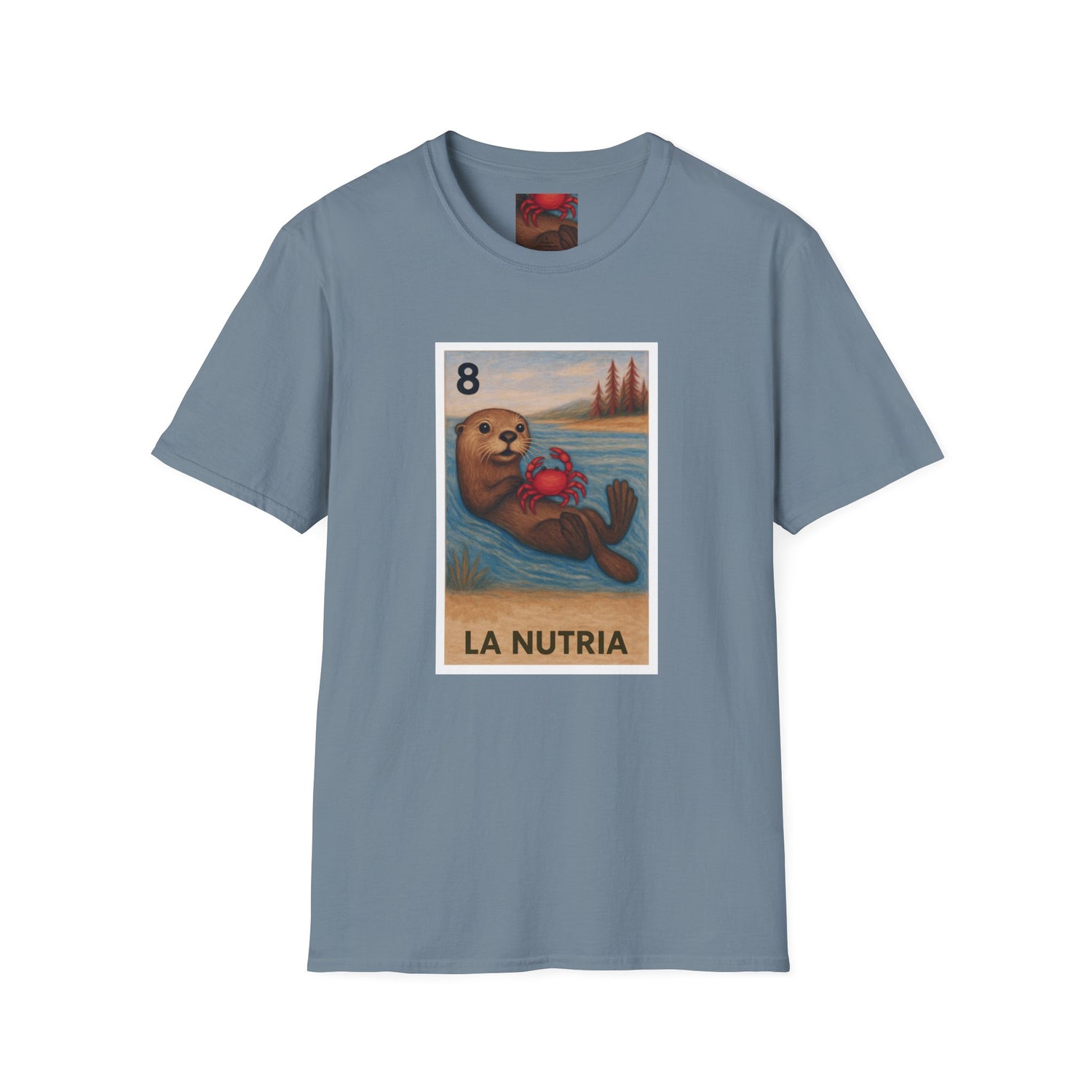 Sea Otter Lotería Unisex - Soft Style U.S. Cotton T-Shirt (La Nutria)