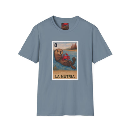 Sea Otter Lotería Unisex - Soft Style U.S. Cotton T-Shirt (La Nutria)