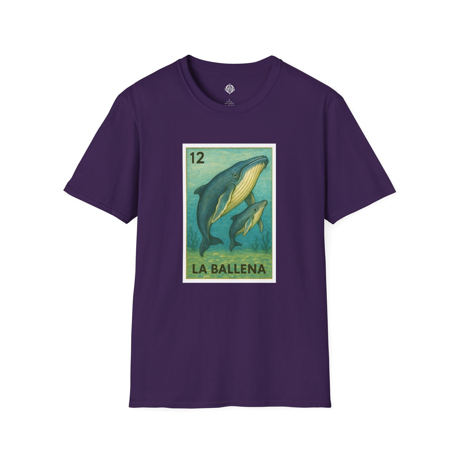 Whale Lotería Unisex - Soft Style U.S. Cotton T-Shirt (La Ballena)