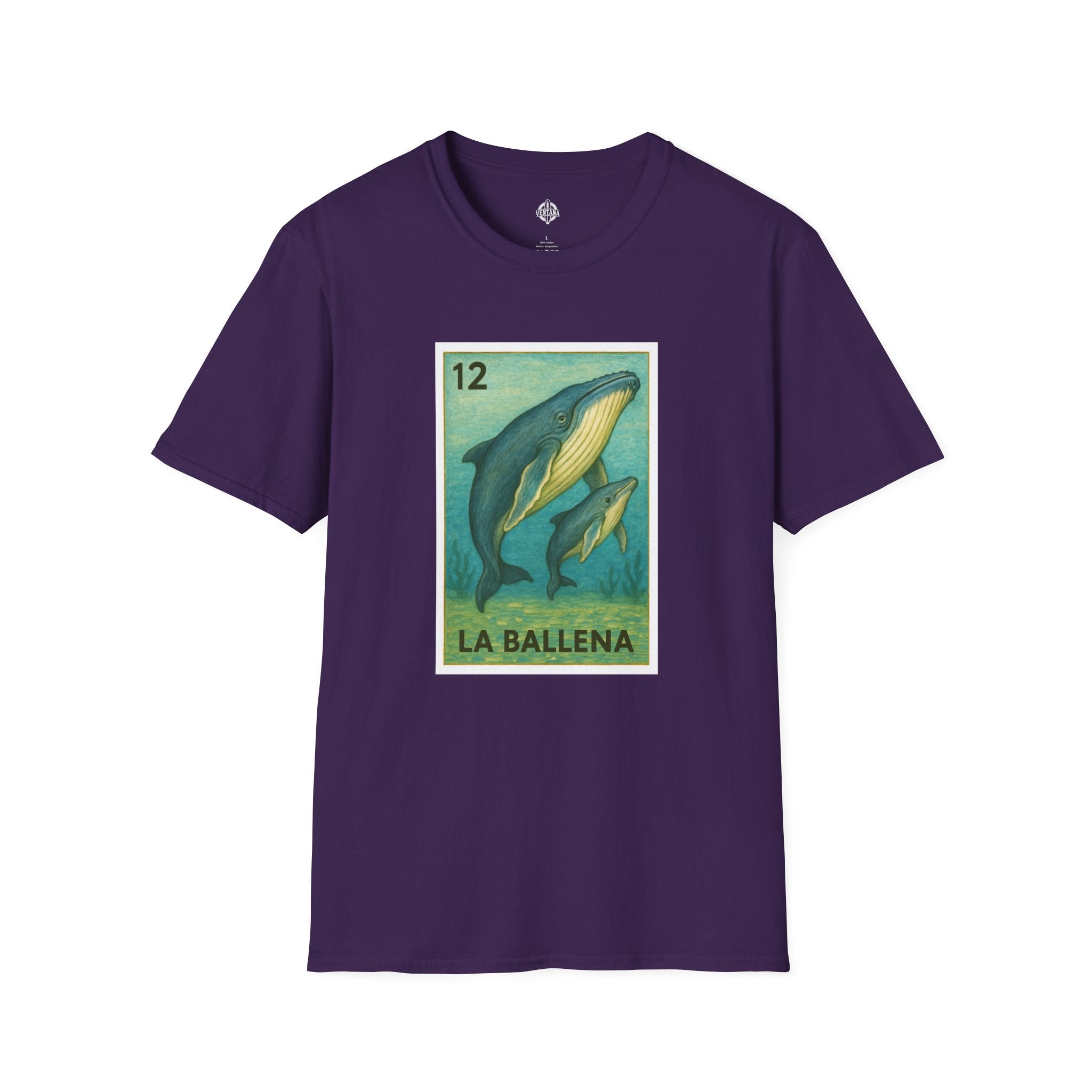 Whale Lotería Unisex - Soft Style U.S. Cotton T-Shirt (La Ballena)