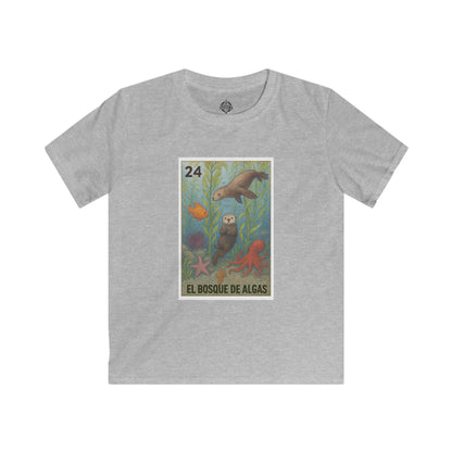 Kelp Forest Lotería Kids - Soft Style U.S. Cotton T-Shirt (El Bosque de Algas)