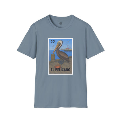 Pelican Lotería Unisex - Soft Style U.S. Cotton T-Shirt (El Pelícano)