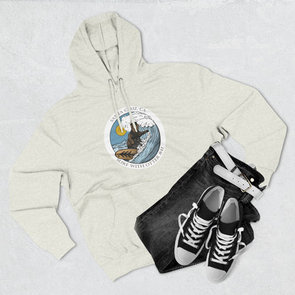 Surf with Otter 841 by Thiago Bianchini Unisex - Pull-Over Cotton Blend Fleece Hoodie