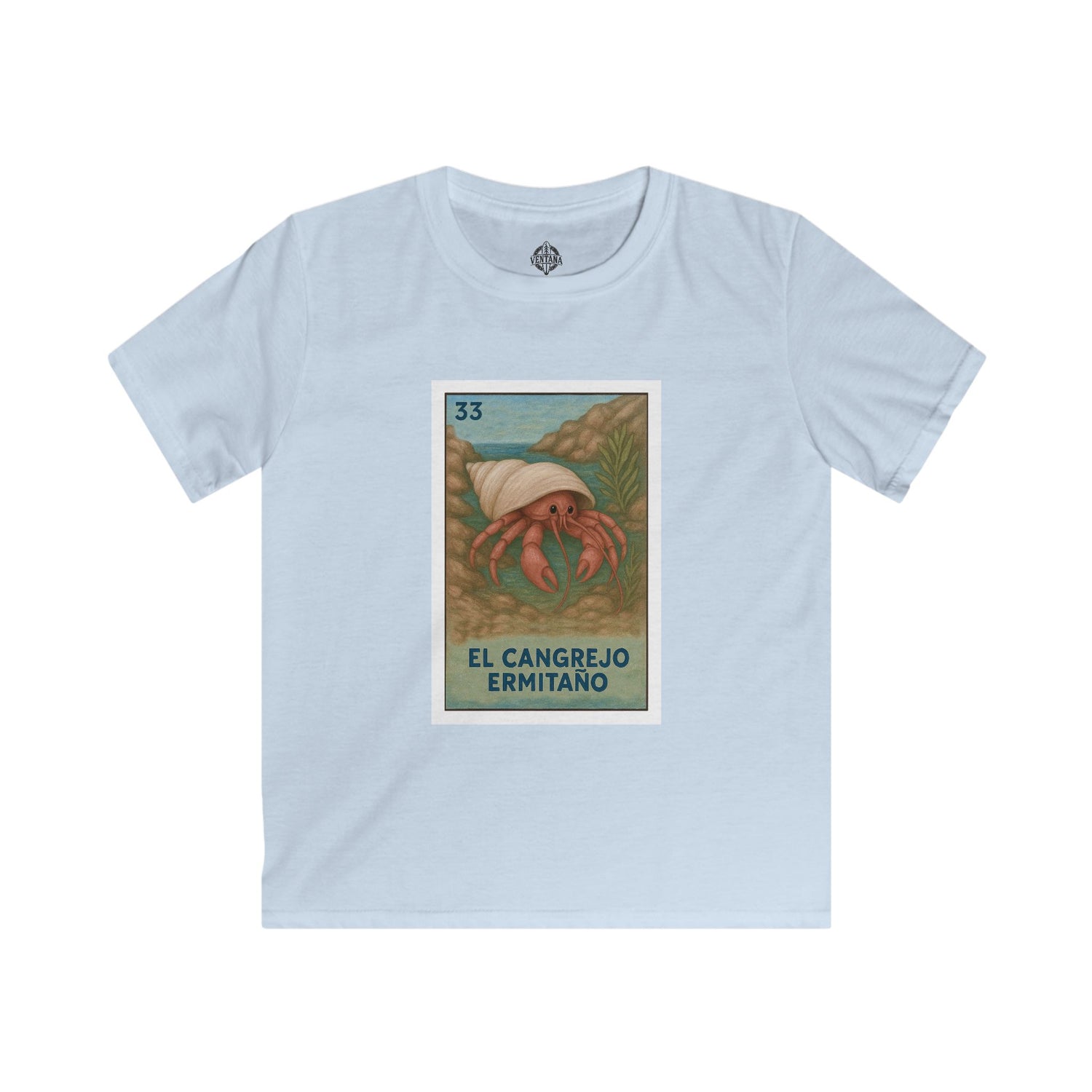 Hermit Crab Lotería Kids - Soft Style U.S. Cotton T-Shirt (El Cangrejo Ermitaño)