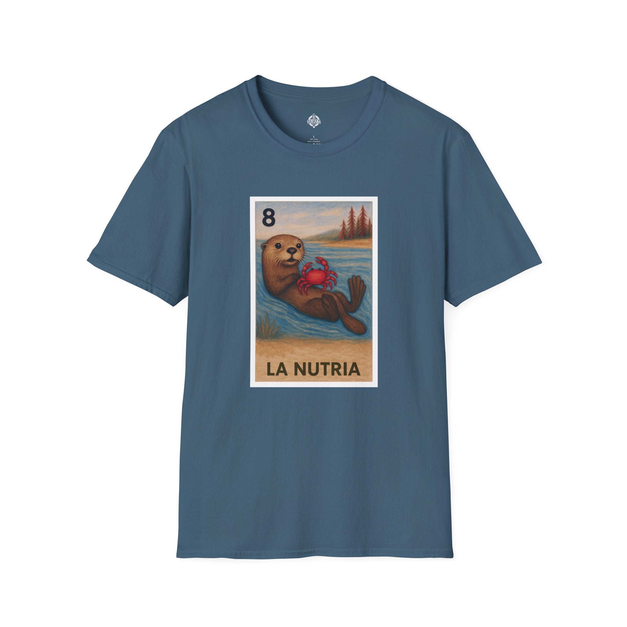 Sea Otter Lotería Unisex - Soft Style U.S. Cotton T-Shirt (La Nutria)