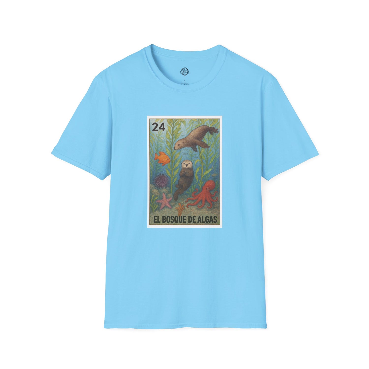 Kelp Forest Lotería Unisex - Soft Style U.S. Cotton T-Shirt (El Bosque de Algas)