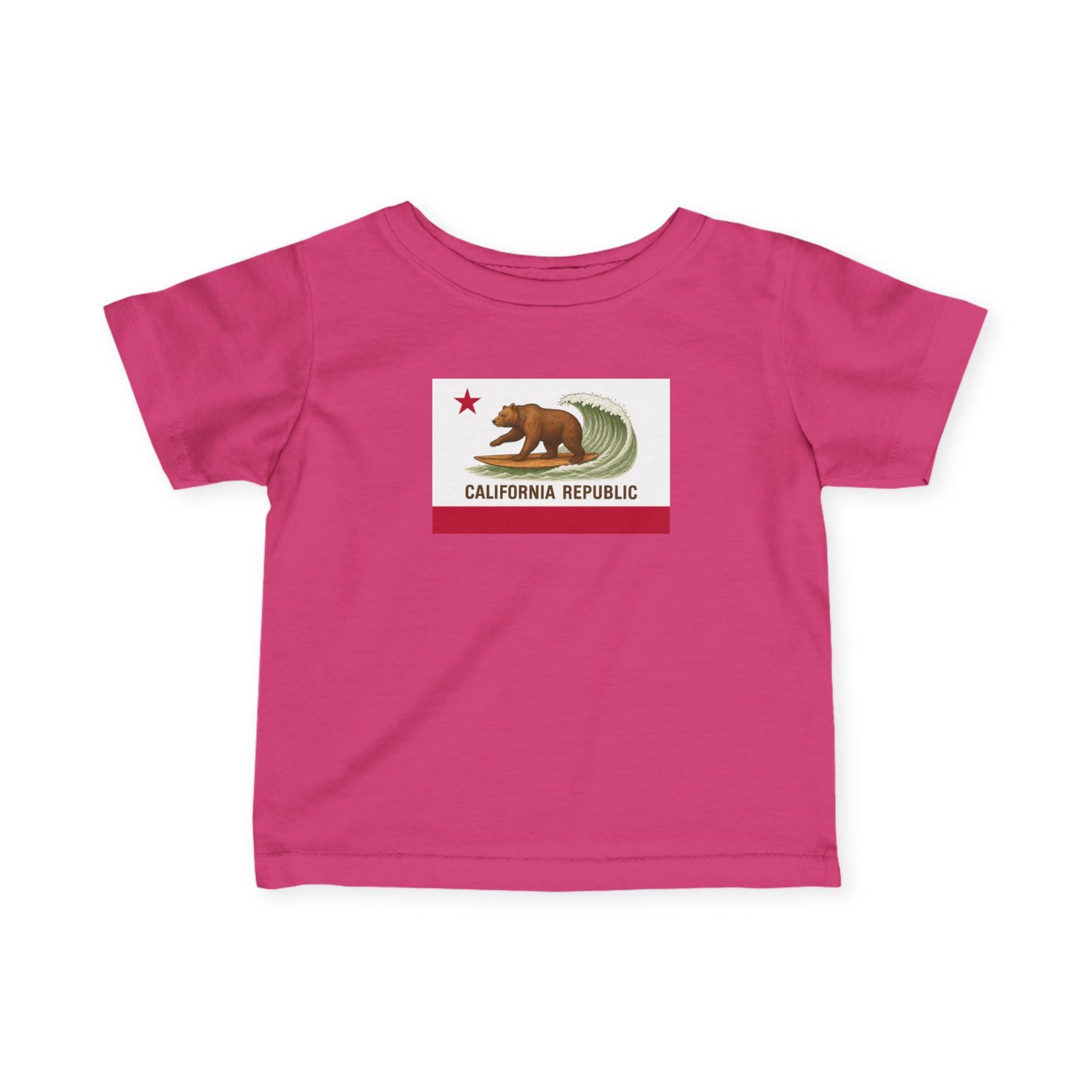 California Surfing Bear Flag - Infant 100% Cotton T-Shirt