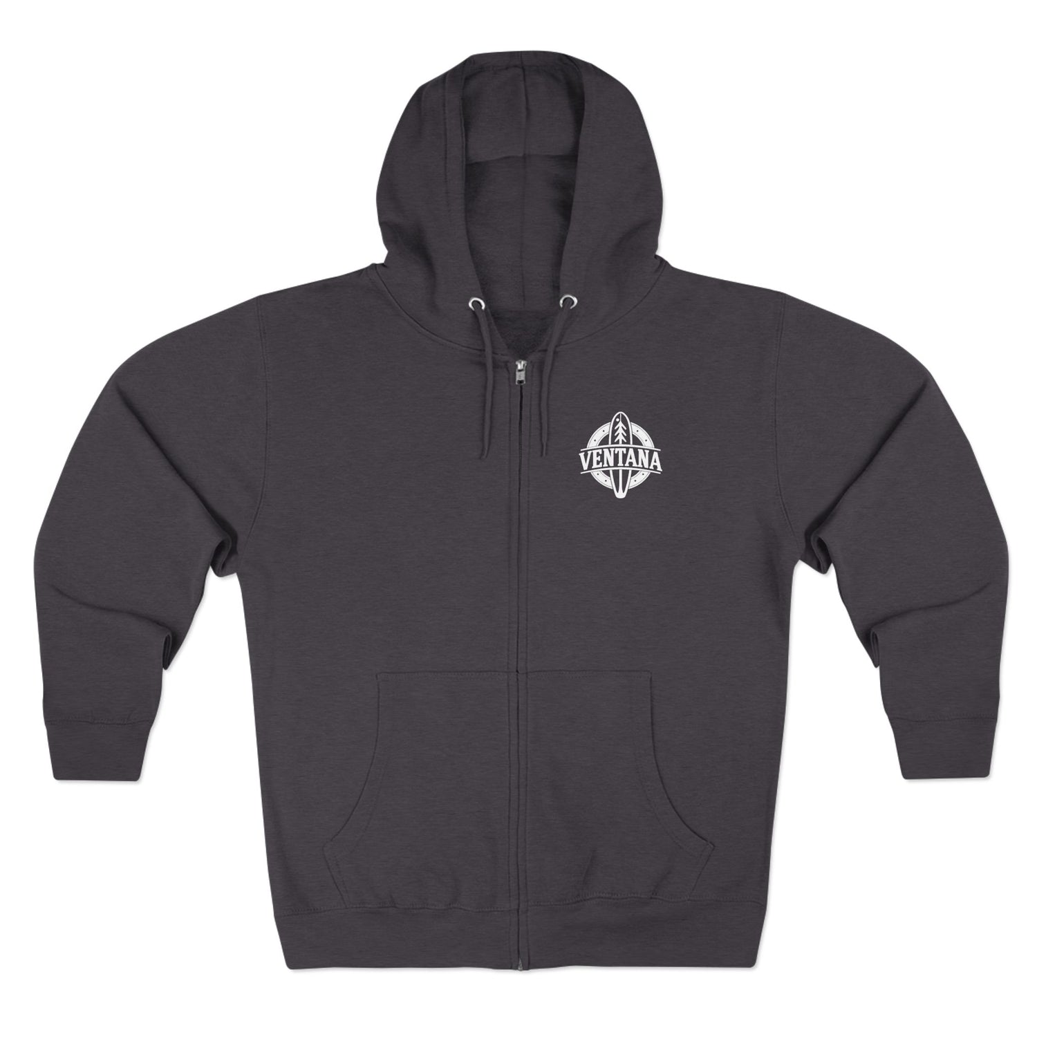 Ventana Treefish Logo Unisex - Zip Cotton Blend Fleece Hoodie