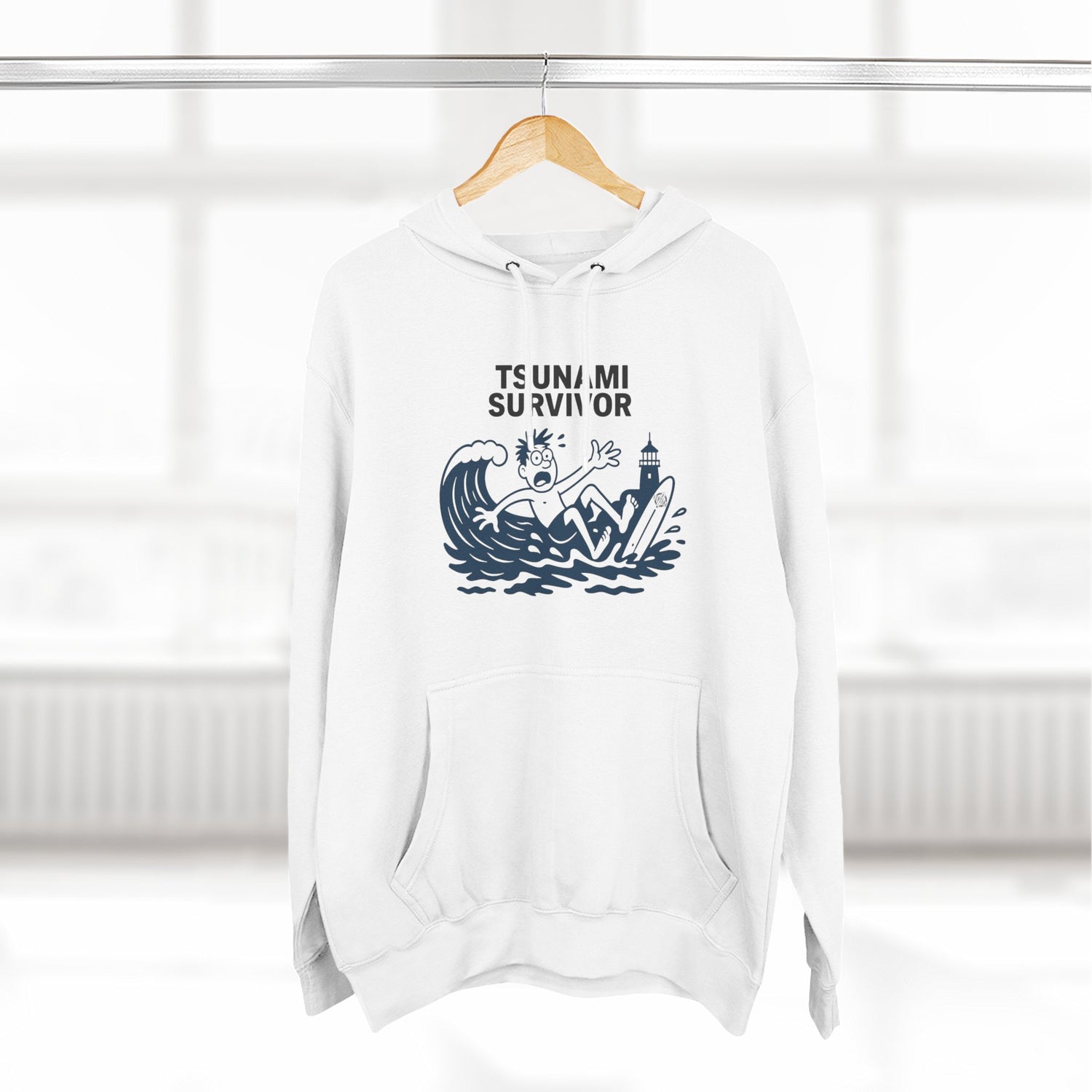 Tsunami Survivor Unisex - Pull-Over Cotton Blend Fleece Hoodie