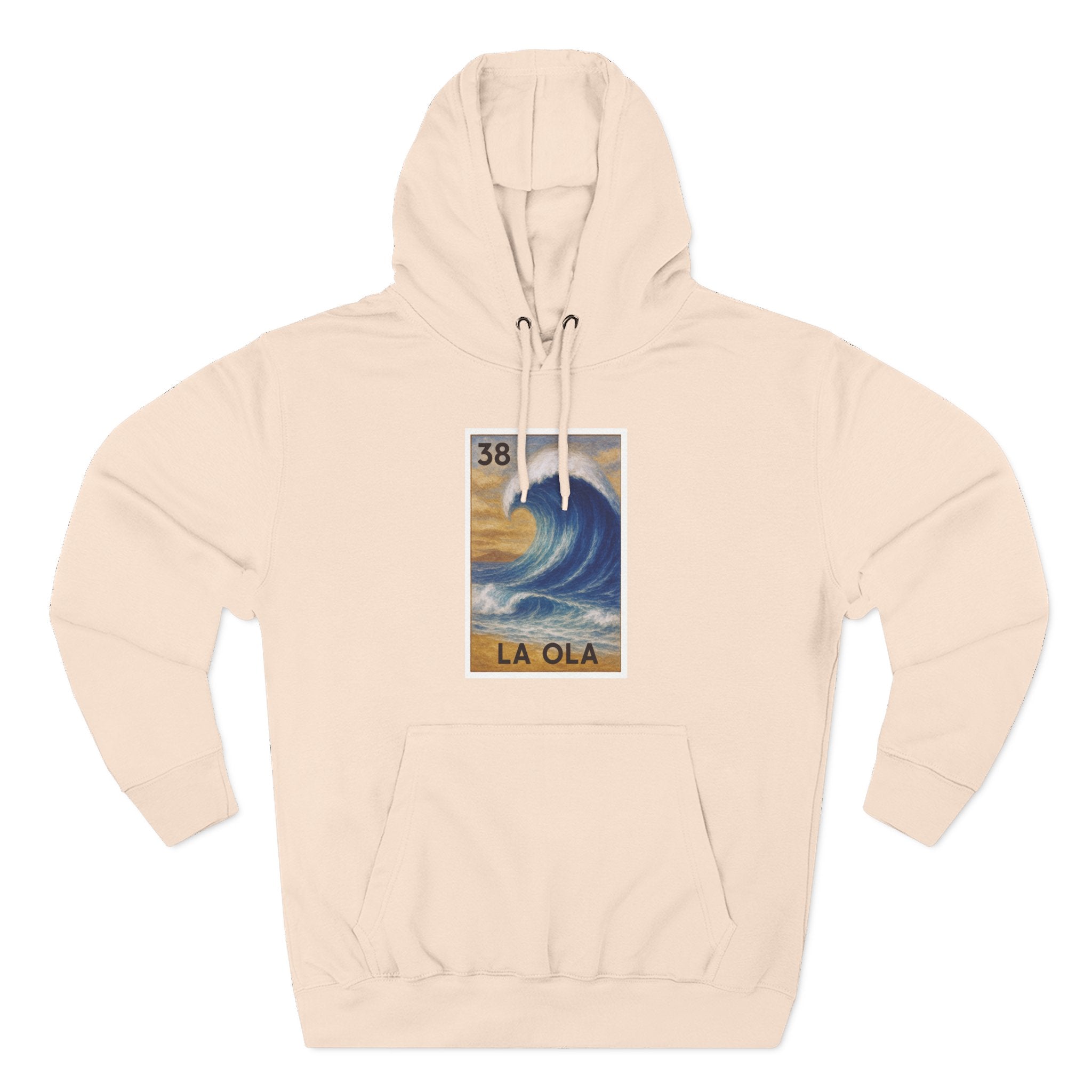 Wave Lotería Unisex - Pull-Over Cotton Blend Fleece Hoodie (La Ola)