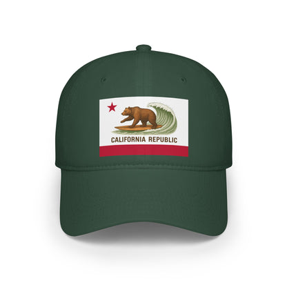California Surfing Bear Flag Unisex - 100% Cotton Baseball Cap