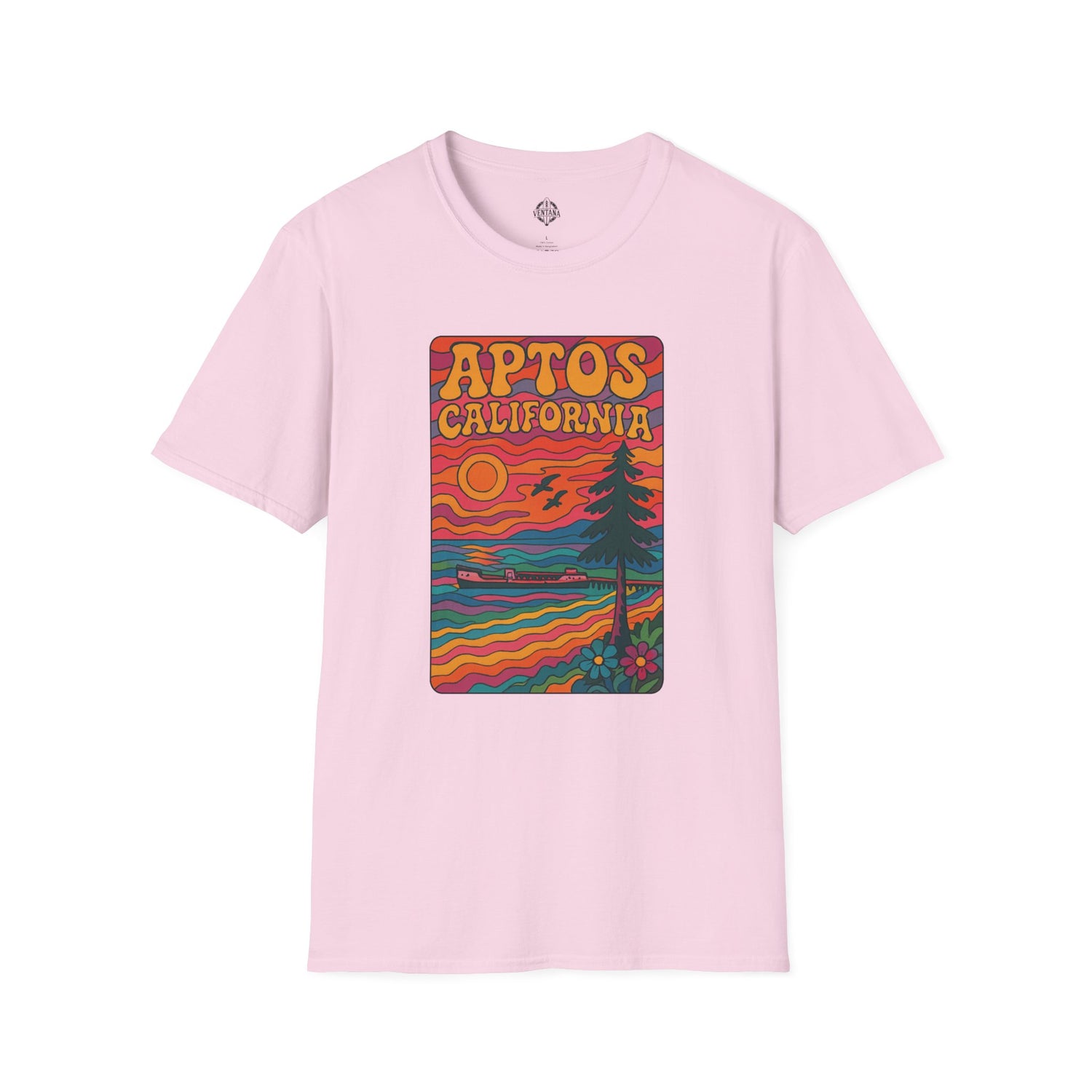 Aptos California Psychedelic Unisex - U.S. Cotton T-Shirt