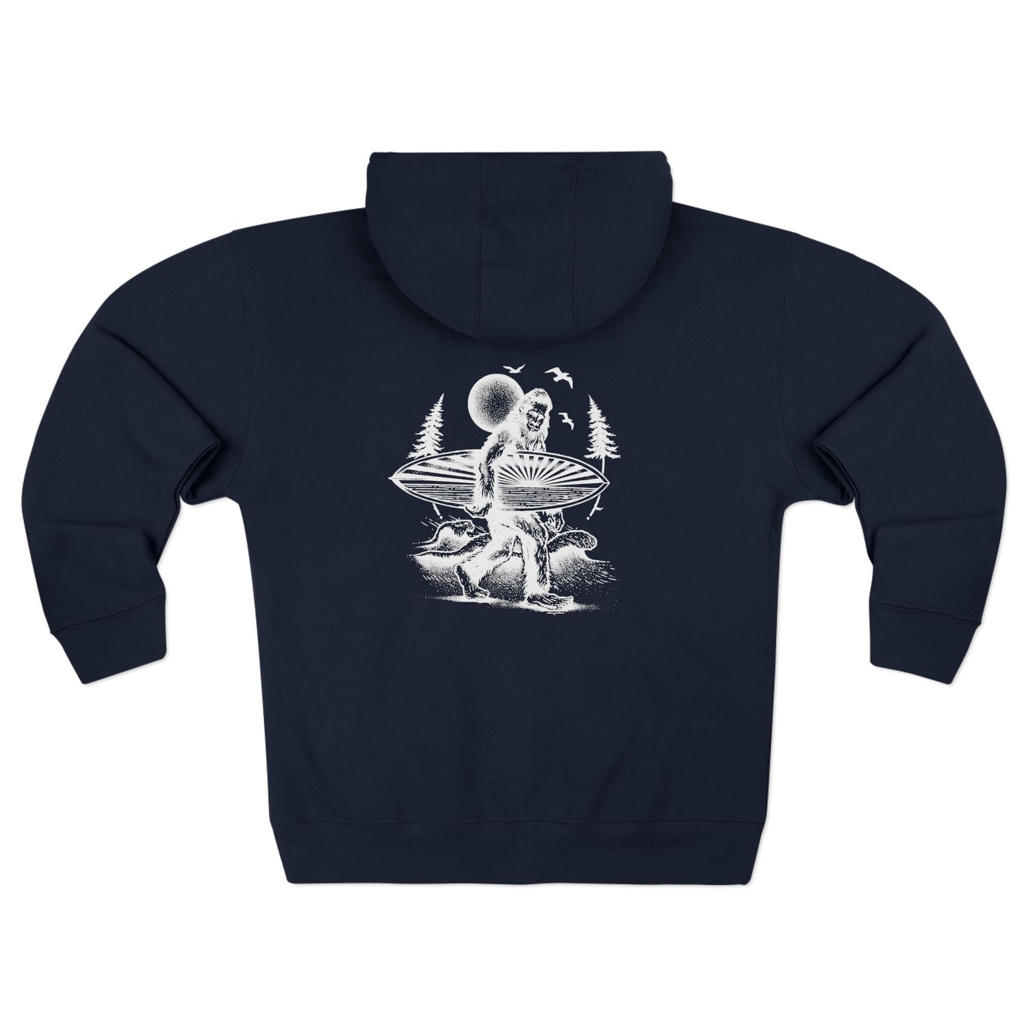 Ventana Surfsquatch by Thiago Bianchini Unisex - Zip Cotton Blend Fleece Hoodie