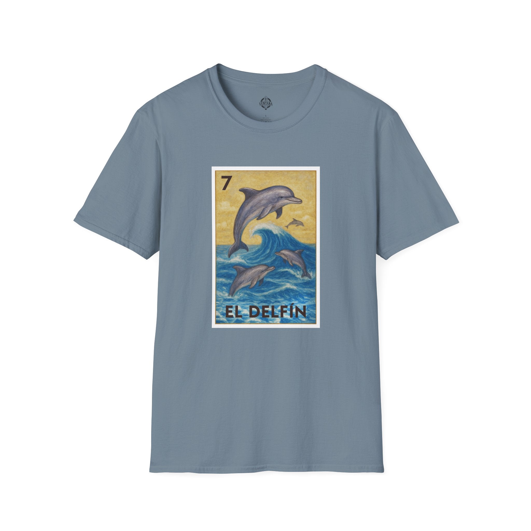 Dolphin Lotería Unisex - Soft Style U.S. Cotton T-Shirt (El Delfín)
