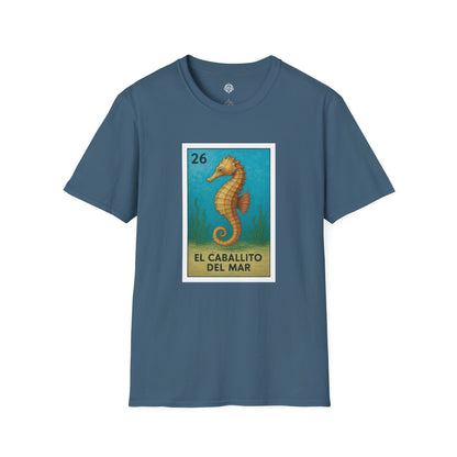 Seahorse Lotería Unisex - Soft Style U.S. Cotton T-Shirt (El Caballito del Mar)