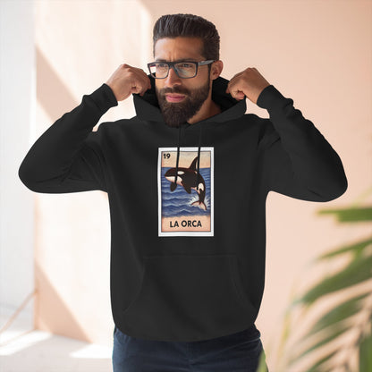Orca Lotería Unisex - Pull-Over Cotton Blend Fleece Hoodie (La Orca)