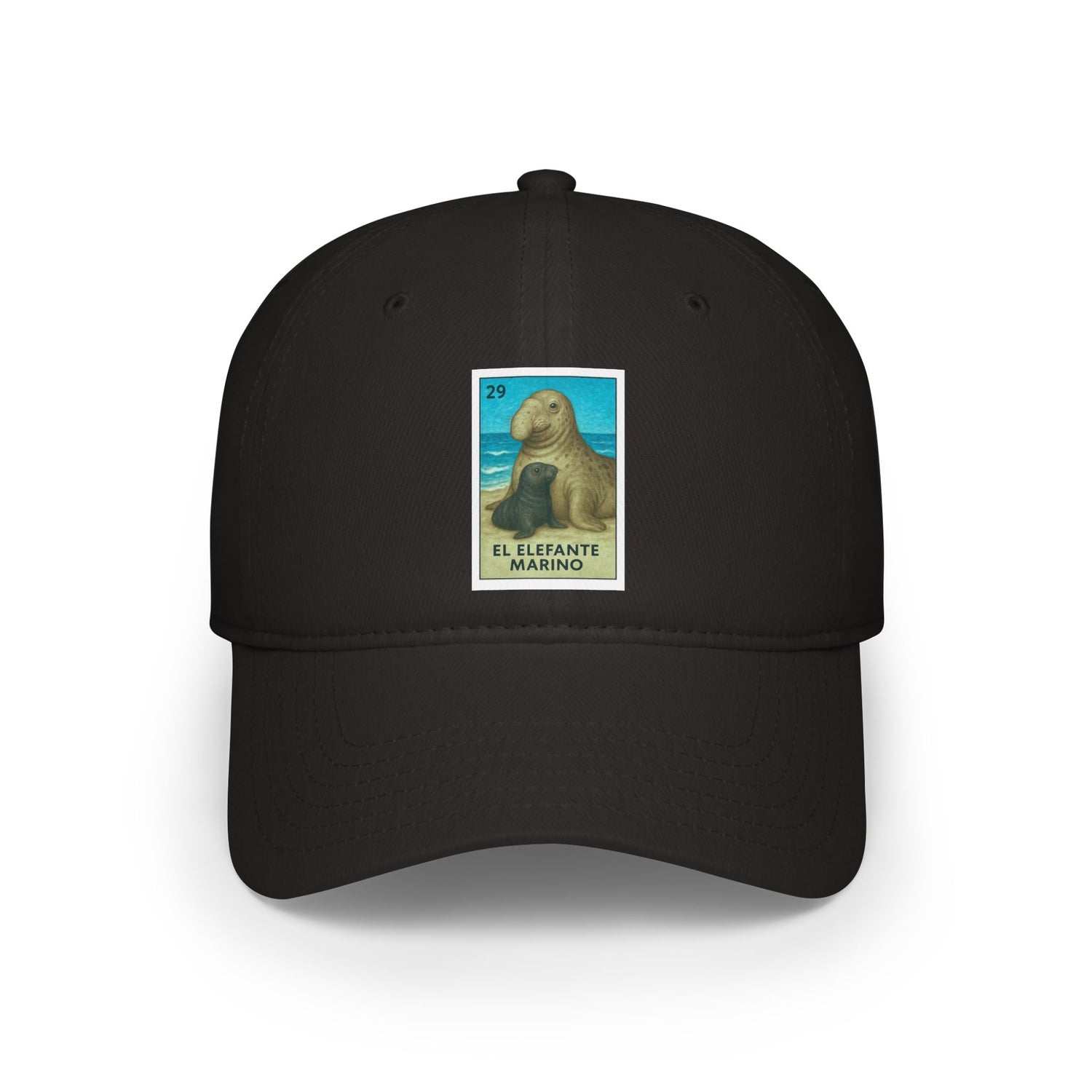 Elephant Seal Lotería Unisex - 100% Cotton Baseball Cap (El Elefante Marino)