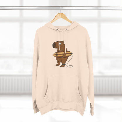 Capybara Surfer Unisex - Pull-Over Cotton Blend Fleece Hoodie