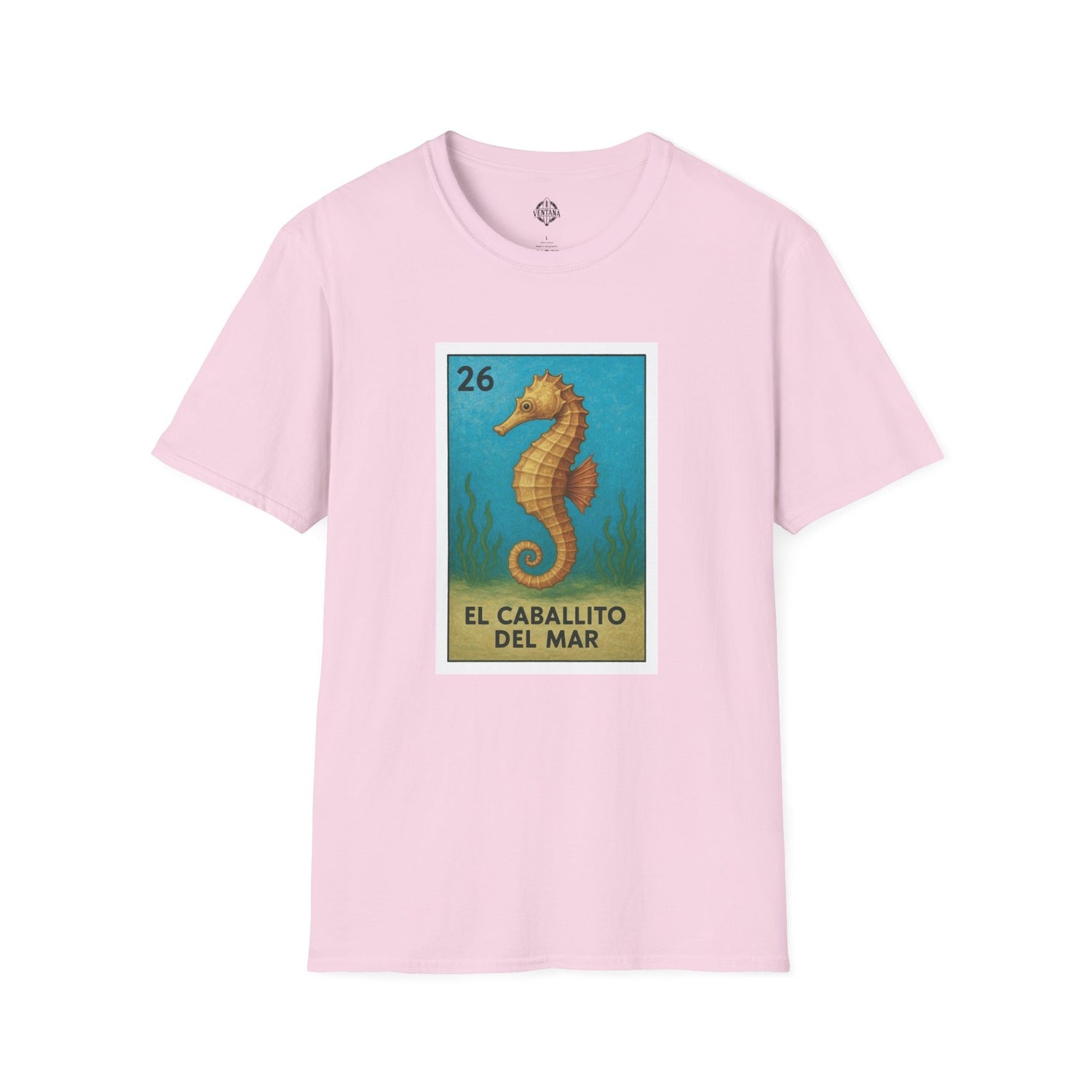 Seahorse Lotería Unisex - Soft Style U.S. Cotton T-Shirt (El Caballito del Mar)
