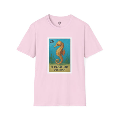 Seahorse Lotería Unisex - Soft Style U.S. Cotton T-Shirt (El Caballito del Mar)