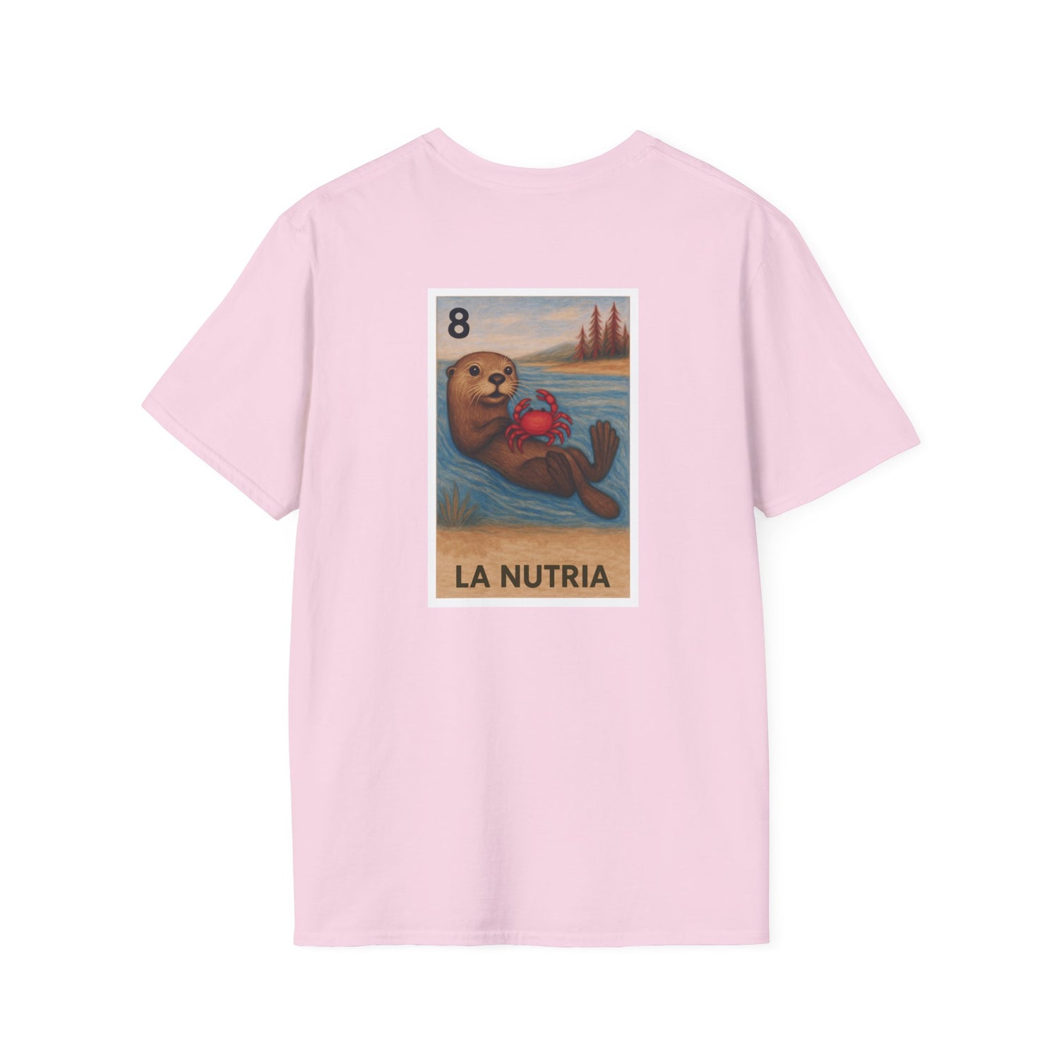 Sea Otter Lotería Unisex - Soft Style U.S. Cotton T-Shirt (La Nutria)