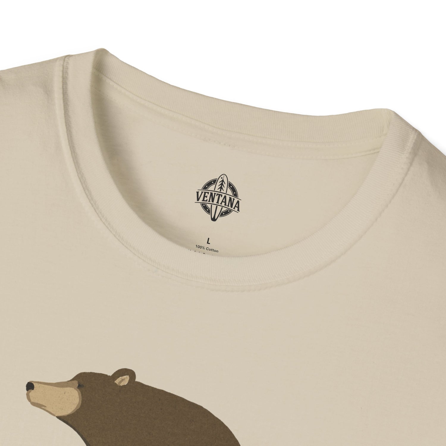 Surfing Grizzly Bear by Fabian Lavater Unisex - Soft Style U.S. Cotton T-Shirt