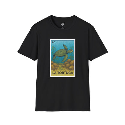 Turtle Lotería Unisex - Soft Style U.S. Cotton T-Shirt (La Tortuga)