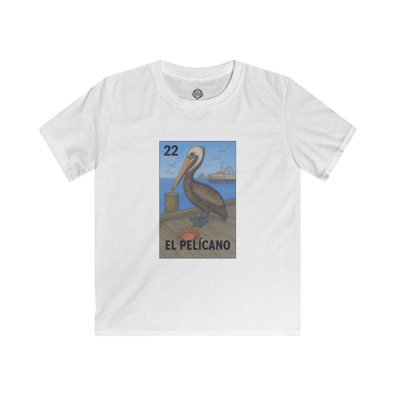 Pelican Lotería Kids - Soft Style U.S. Cotton T-Shirt (El Pelícano)