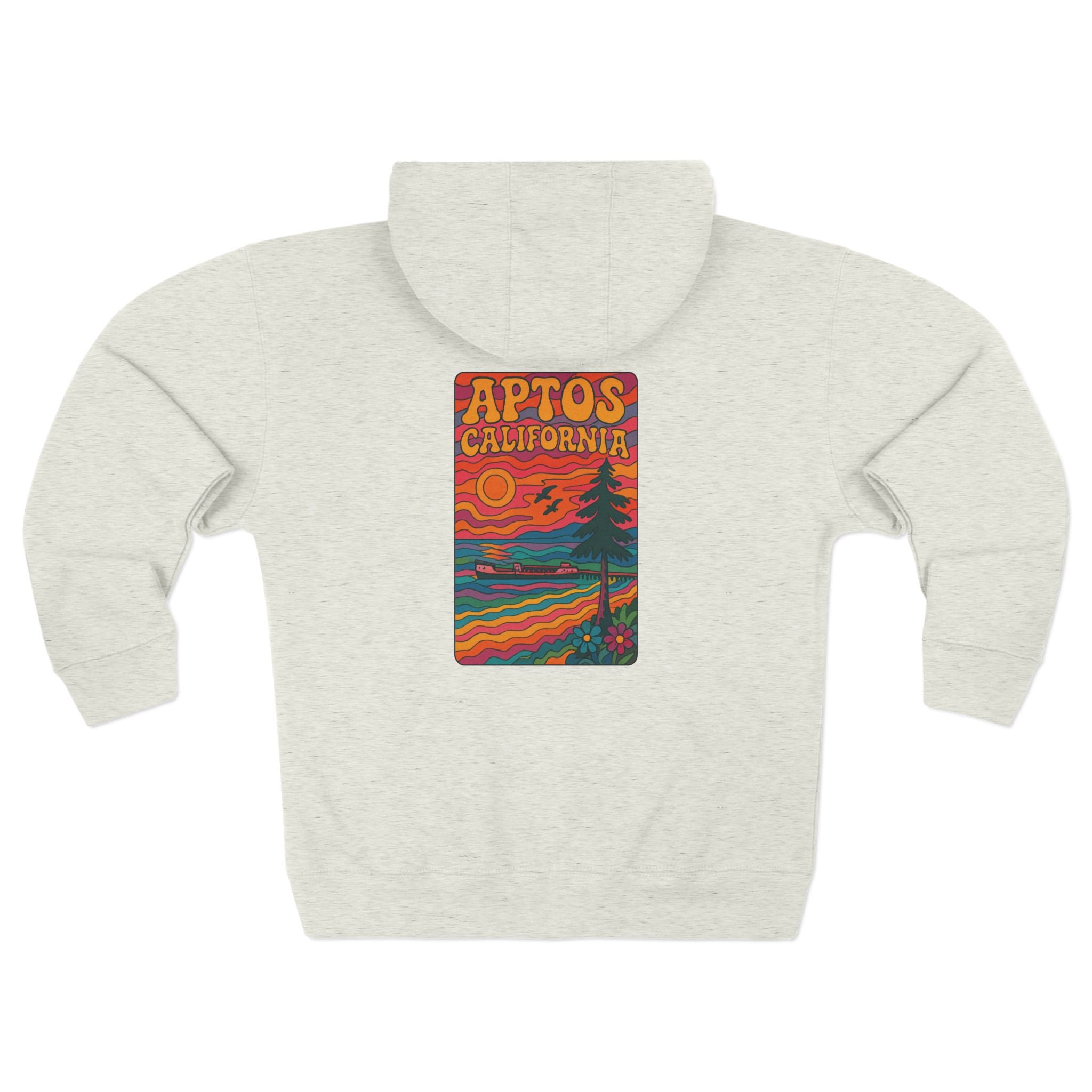 Aptos California Psychedelic Unisex - Zip Cotton Blend Fleece Hoodie