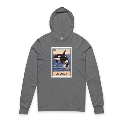 Orca Lotería Unisex - Cotton Hooded Long Sleeve Hooded T-Shirt (La Orca)