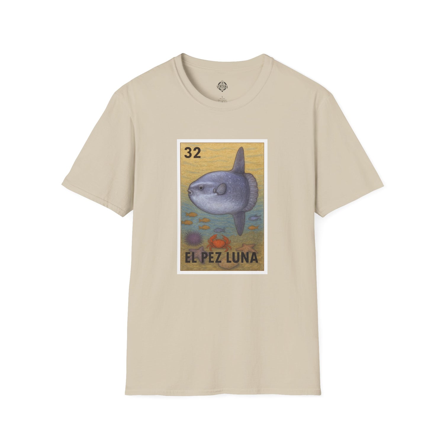 Sunfish Lotería Unisex - Soft Style U.S. Cotton T-Shirt (El Pez Luna)